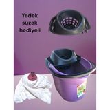Sakr Hobi Market Temizlik Kovası Seti Paspas Mop - Mor - havlu püskül mor kova