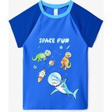 Saks Erkek Çocuk Space Fun Uv Tişört - Mavi - 3 - 4 Yaş