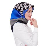 Saks Kaz Ayağı Desen Twill Ipek Esarp