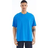 Saks Kol Arma Detaylı Basic Oversize Erkek T-Shirt - 88193