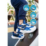 Saks-Mavi-Beyaz Akıllı Bağcıklı Fileli Erkek Çocuk Spor Ayakkabı Sneaker 2099 F