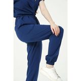 Saks Mavi Likralı Jogger Paça Doktor Hemşire Forması Tek Alt Unisex