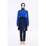 Saks Mavisi 5 Parça Jileli Tam Tesettür Mayo Takımı 5063 - XS