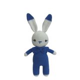 Saks Mavisi Miniş Tavşan Uyku Arkadaşı Amigurumi Organik Oyuncak