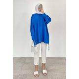 Saks Mavisi Oversize Gömlek