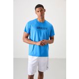 Saks Polyester Nefes Alan Dokulu İnce Esnek Standart Fit Erkek Performans T-Shirt - 88385