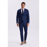Saks Slim Fit Mono Yaka Tensel Kumaş Çift Yırtmaç Torba Cepli Takım Elbise - 54