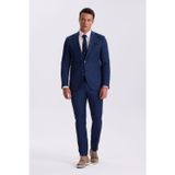 Saks Slim Fit Mono Yaka Tensel Kumaş Çift Yırtmaç Torba Cepli Takım Elbise
