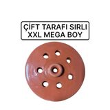 Saksansaksı Dolma Sarma Taşı Kapağı Tam Sırlı Toprak 28 Cm Mega Boy