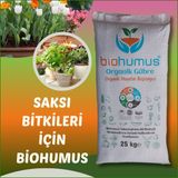 Saksı Bitkileri Ve Çiçek İçin, Biohumus Organik Gübre, Toprak Düzenleyici, Bitki Besleyici 25 Kg