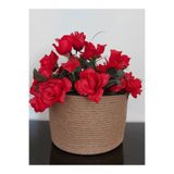 Saksı Sepet Hasır Sepet jüt ip Sepet Düzenleyici Dekorasyon - 25x18 cm 1001000009247