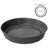 Saksı Tabağı Klasik Tabak Parlak Plastik Altlık (Antrasit, 14cm)