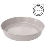 Saksı Tabağı Klasik Tabak Parlak Plastik Altlık (Beyaz, 32cm)