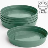 Saksı Tabağı Klasik Tabak Parlak Plastik Altlık (Yeşil, 13.5cm)