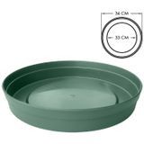 Saksı Tabağı Klasik Tabak Parlak Plastik Altlık (Yeşil, 33cm)