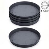 Saksı Tabağı Yalı Vaha Tabak Plastik Altlık (Gri, 18,7cm) | Saksı Tabağı