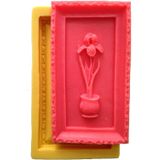Saksıda Çiçek Şeklinde Çerçeveli Silikon Pasta ve Seker Hamuru Kalibi 12,5x7x1,5 cm