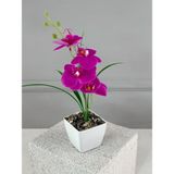 Saksıda Yapay Mini Islak Orkide 30 cm Fuşya