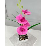 Saksıda Yapay Mini Islak Orkide 30 cm Pembe