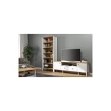 Sakura Ahşap Hunerika Helen Set 10 Tv Ünitesi-kitaplık Takımı -wood Beyaz-minifiks Bağlantılı