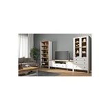 Sakura Ahşap Hunerika Helen Set-37 Vitrin-tv Ünitesi-kitaplık Takımı -wood Beyaz-minifiks Bağlantılı