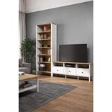Sakura Ahşap Hunerika Helen Set 6 Tv Ünitesi-kitaplık Takımı -wood Beyaz-minifiks Bağlantılı