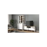 Sakura Ahşap Hunerika Helen Set 7 Tv Ünitesi-kitaplık Takımı -wood Beyaz-minifiks Bağlantılı