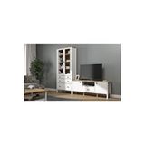 Sakura Ahşap Hunerika Helen Set 8 Tv Ünitesi-kitaplık Takımı -wood Beyaz-minifiks Bağlantılı