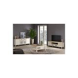 Sakura Ahşap Misto Set 5 Konsol -orta Sehpa-tv Ünitesi-krem/legnano-minifiks Bağlantılı