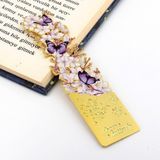 Sakura Çiçekleri Ve Kelebekler Altın Rengi Metal Kitap Ayracı Ayraç Ay107