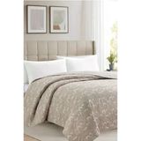 Sakura Elyaf Dolgulu Çift Taraflı Çift Kişilik 200X220 Cm Kırlentsiz Tek Pike Bej