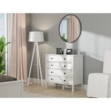 Sakura Hunerika Elaya 5 Çekmeceli Şifonyer-Wood Beyaz 90 cm Genişlikte Modern Tasarım