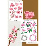 Sakura Kiraz Çiçeği Temalı Şeffaf Sticker Seti 01-02 Ajanda Planlayıcı Bullet Journal Için Uygundur - Renkli - Yarı Şeffaf - 10,5x14,8cm