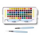 SAKURA Koi Studio Kit - Stüdyo Sanatı veya Hareket Halindeki Sanat için Suluboya Setleri - 72 Renk - 2 Su Fırçası - 2 Sünger - 2 Palet