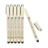 Sakura Micron Teknik Çizim Kalemi 6'lı Set 0.05-0.8 mm Arşivlik Mürekkep Renkli Kalemler