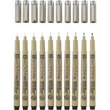 Sakura Pigma Micron Teknik Çizim Kalemi Tam Set 10'lu