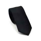 Şal Desenli Siyah Dokuma Kumaş Mendilli Slim Fit Kravat // SDK-2508-1