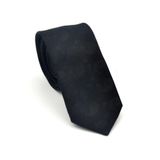 Şal Desenli Siyah Dokuma Kumaş Mendilli Slim Fit Kravat // SDK-2509-1 GF2508-SDK2509-1