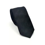 Şal Desenli Siyah Dokuma Kumaş Mendilli Slim Fit Kravat // SDK-2509-1