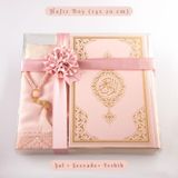 Şal + Seccade + Tesbih + Kuran Hediye Seti Hafız Boy, Ekonomik Cilt, Pembe