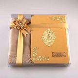 Şal + Seccade + Tesbih + Kuran Hediye Seti (Hafız Boy, Kadife, Gold)