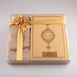 Şal + Seccade + Tesbih + Kuran Hediye Seti (orta Boy, Gold)