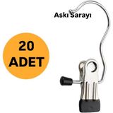 Şal ve Eşarp Askısı Seti, 20 Adet, Şık ve Pratik Kullanım Sağlar - Seçenek 1 - Ahşap