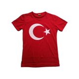Salar Ticaret Çocuk Bayrak Tişört Ay Yıldızlı Tişört Pamuklu Kırmızı