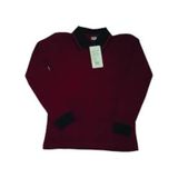 Salar Ticaret Polo Yaka Tişört Bordo Uzun Kol 6-16 Yaş Okul Tişört/T-Shirt Bordo