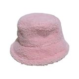 Salarticaret Kadın Peluş Bucket Kova Şapka Standart- Toz Pembe