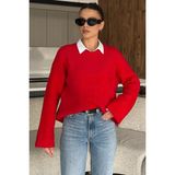 Salaş Sakallı Triko Kazak (S,m,l,xl Uyumludur) P-00018191 - Kırmızı - Standart