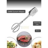 Salata Maşası Paslanmaz Çelik Maşa Delikli Barbekü Maşası 26 cm