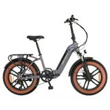 Salcano Caballo 20" Jant Fat Bike 7 Vites Hidrolik Fren Elektrikli Katlanır Bisiklet Mat Siyah