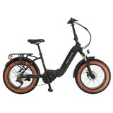 Salcano Guepardo 20" Jant Fat Bike 9 Vites Hidrolik Fren Elektrikli Katlanır Bisiklet Mat Siyah